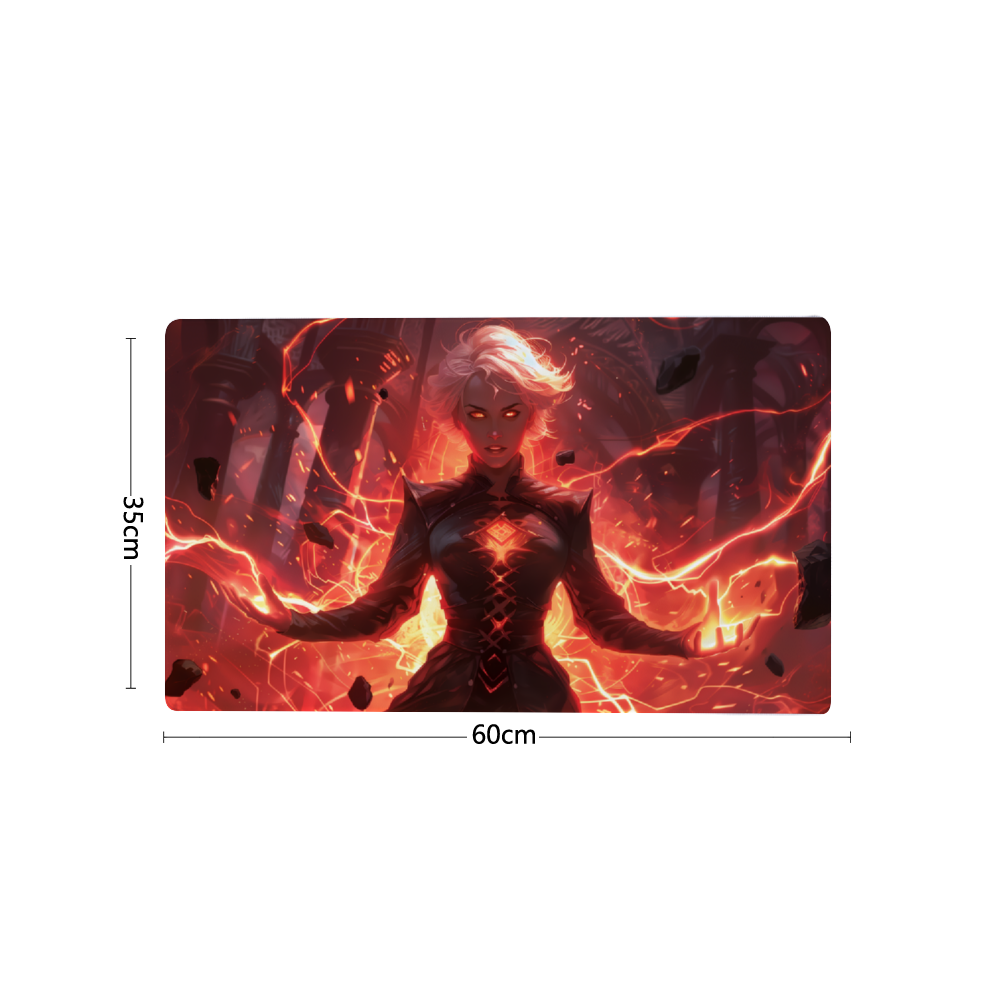 Red Lightning Sorceress Deskmat