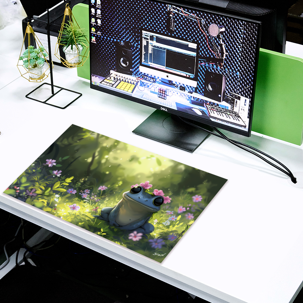 Forest Frog Haven Desk Mat