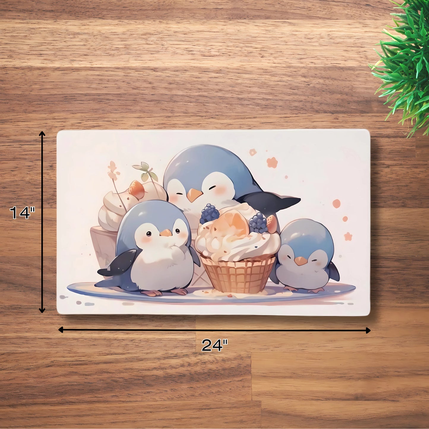 Thảm chơi tiệc cupcake Penguin