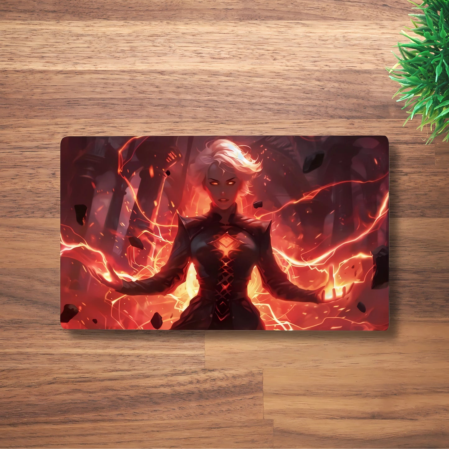 Red Lightning Sorceress Deskmat