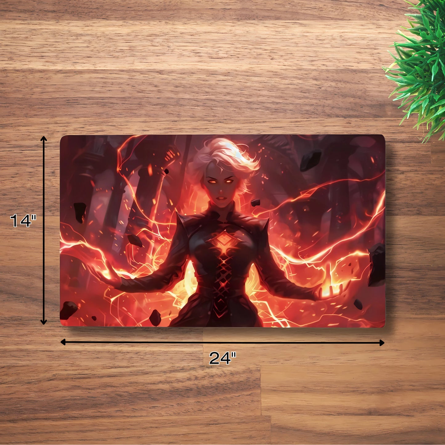 Red Lightning Sorceress Playmat